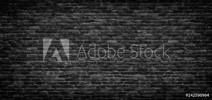 Picture of Black brick wall texture brick surface as background